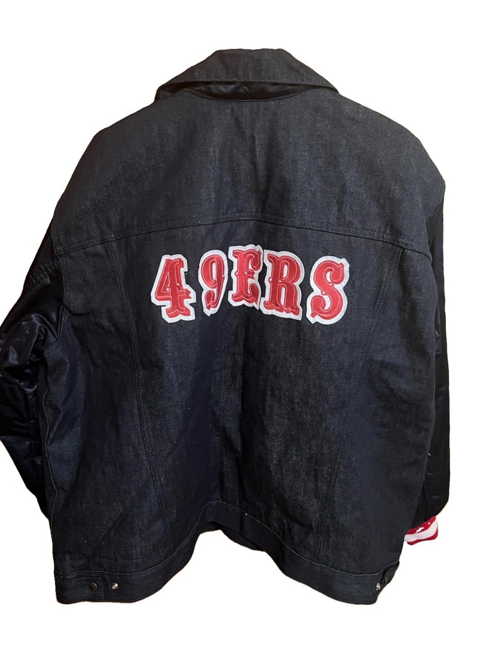 Levis NFL San Francisco 49ers Denim Bomber Jacket 4XL Quilted Lined 18467-0001